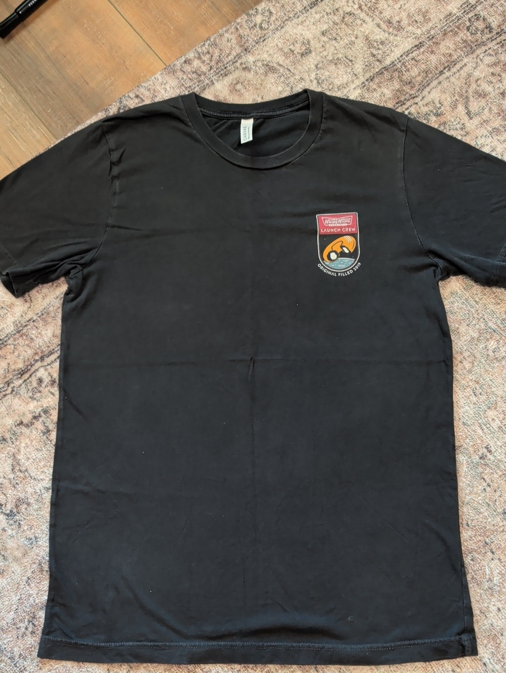 Krispy Kreme Launch crew Bella Canvas Black Short-Sleeve Tee